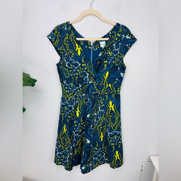 Plenty by Tracy Reese “Melanie” Blue Paisley Print Floral Fit and Flare Dress 6 - Picture 2 of 5